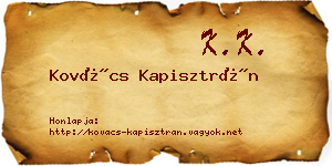Kovács Kapisztrán névjegykártya