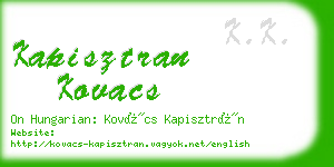 kapisztran kovacs business card